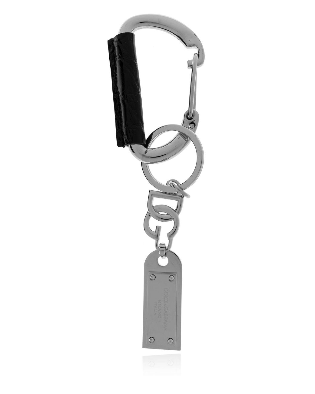 Dolce & Gabbana Metallic Logo Keychain for men