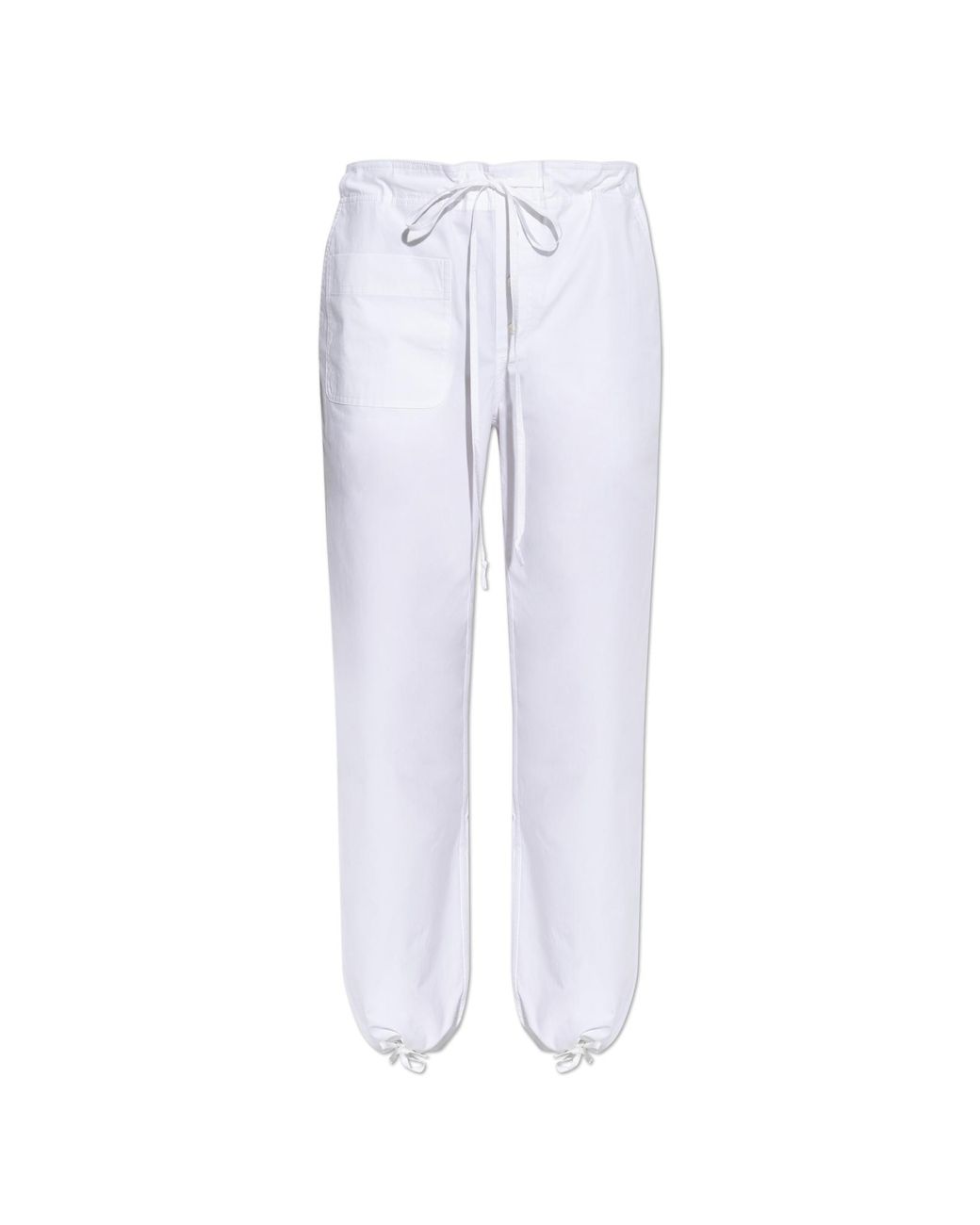 Drawstring Handcuffs Victoria Beckham Loose-Fit Trousers With Drawstring Cuffs in White ...