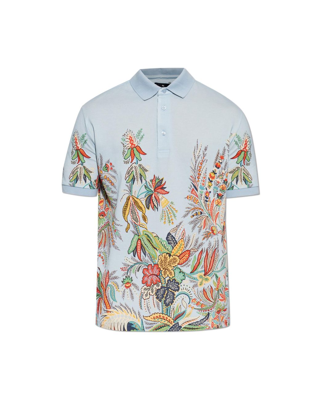 Etro Blue Patterned Polo for men