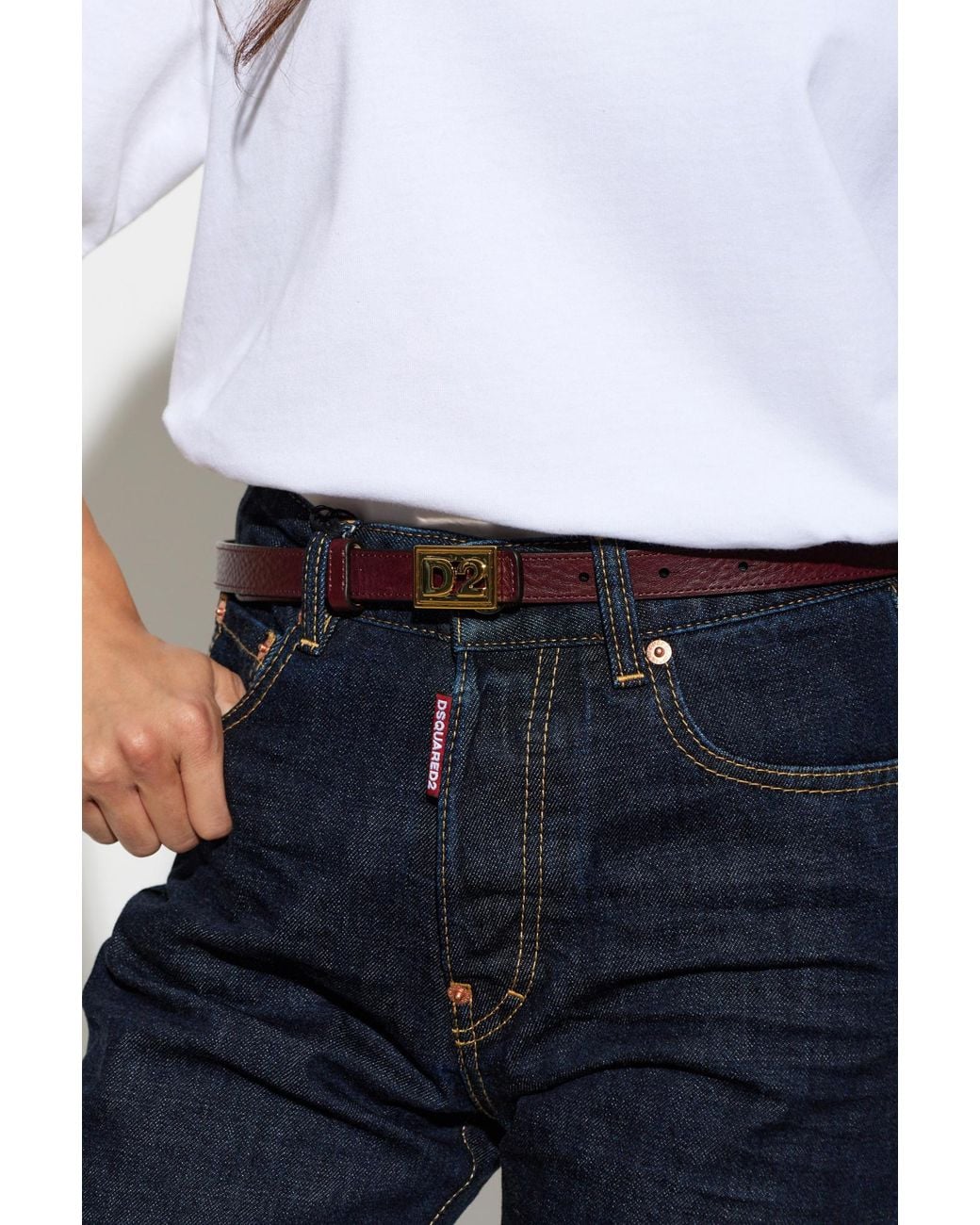 DSquared² Red Leather Belt