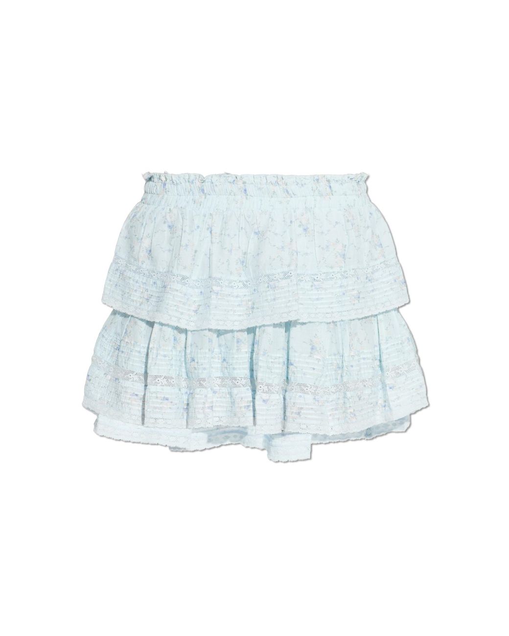 LoveShackFancy Blue 'Ruffle Mini' Skirt