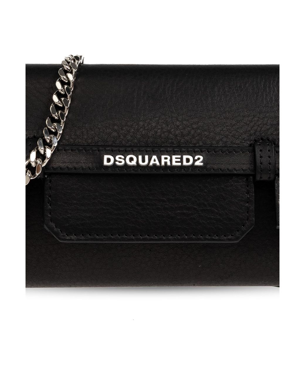 DSquared² Black Leather Clutch "Twin"