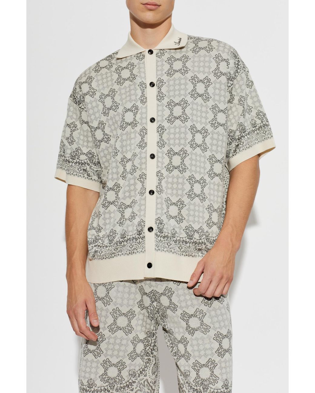 Amiri Gray Short-Sleeve Shirt for men