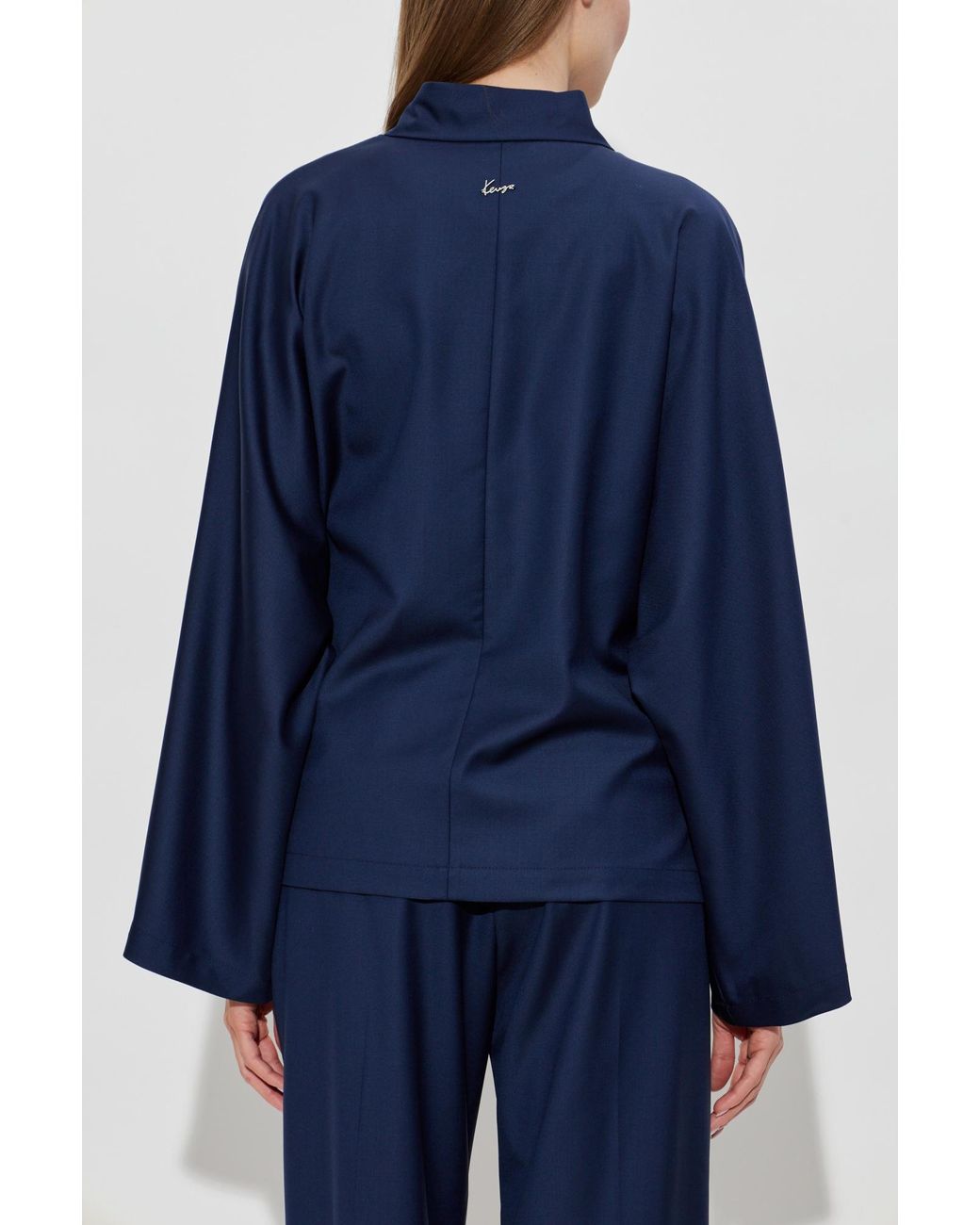 KENZO Blue Wool Kimono