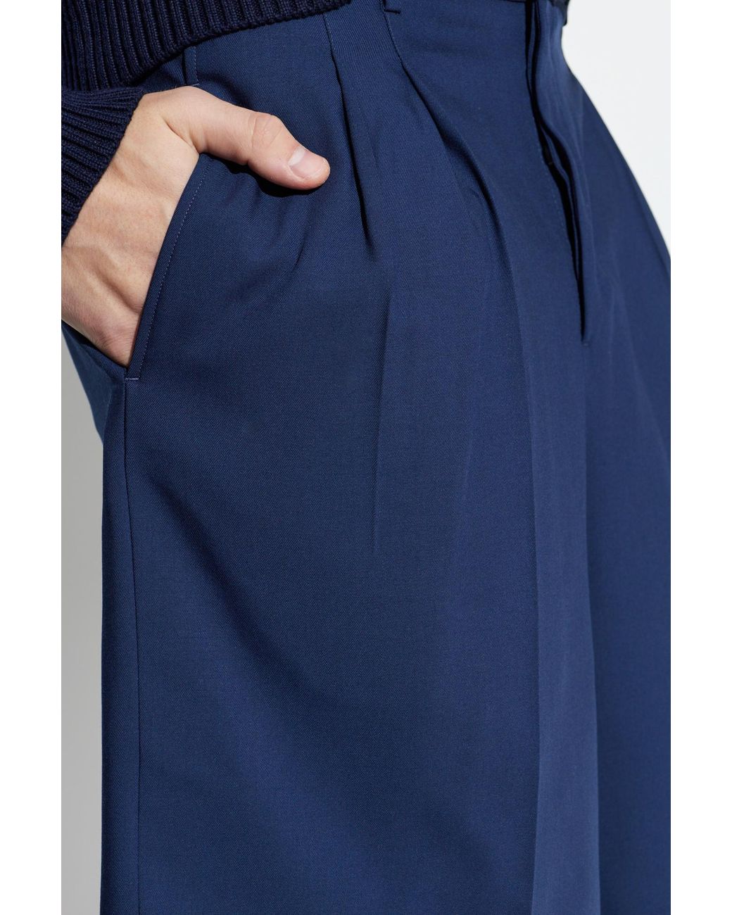 AMI Blue Wool Shorts for men
