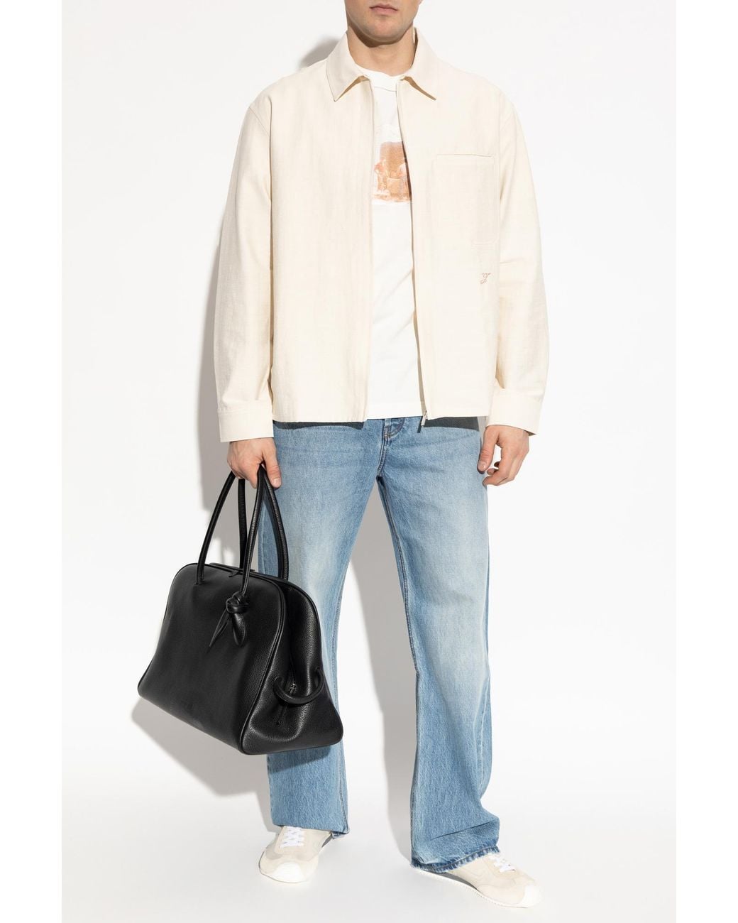 Jacquemus White Jacket With Embroidered Logo for men