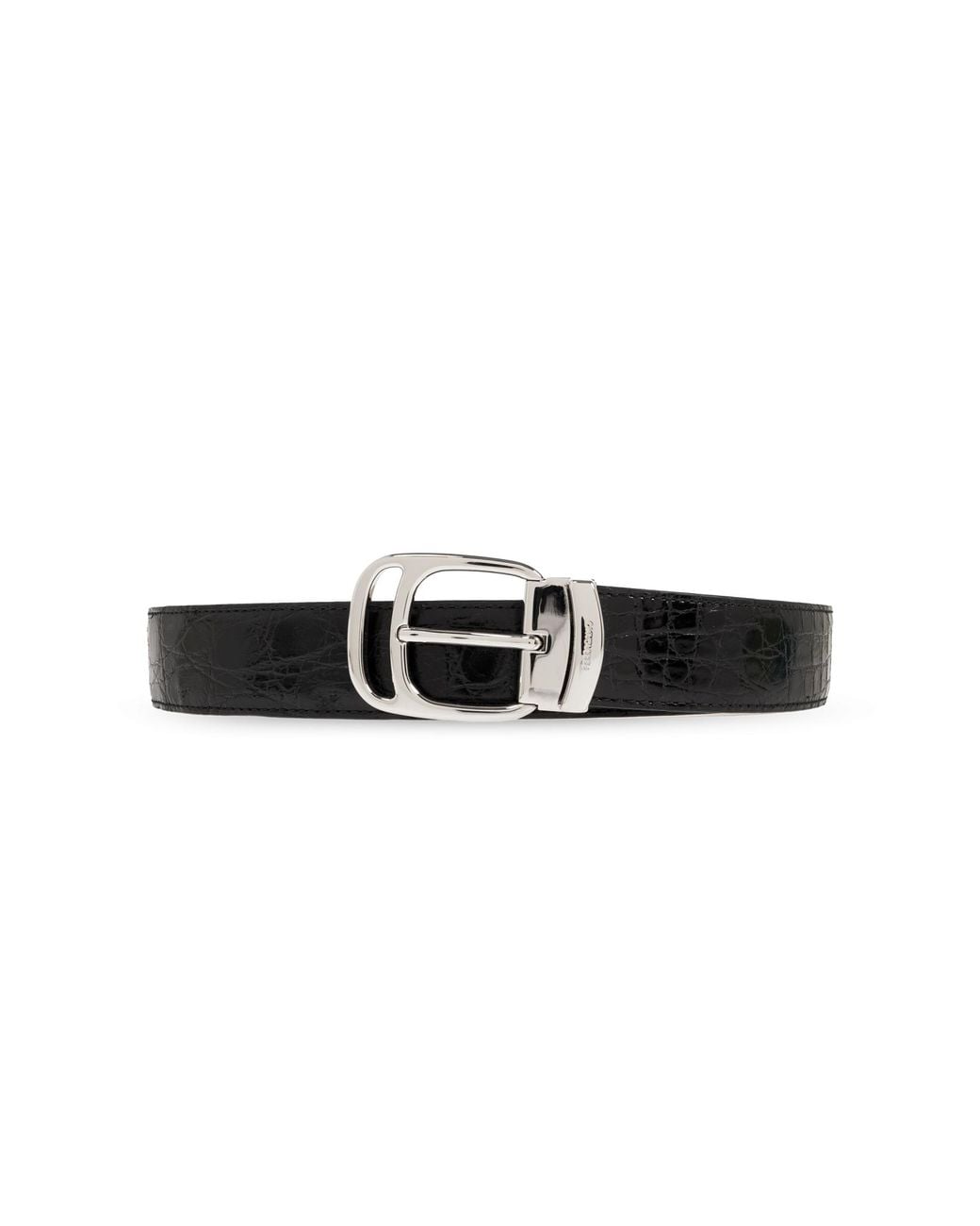 Ferragamo Black Leather Belt for men