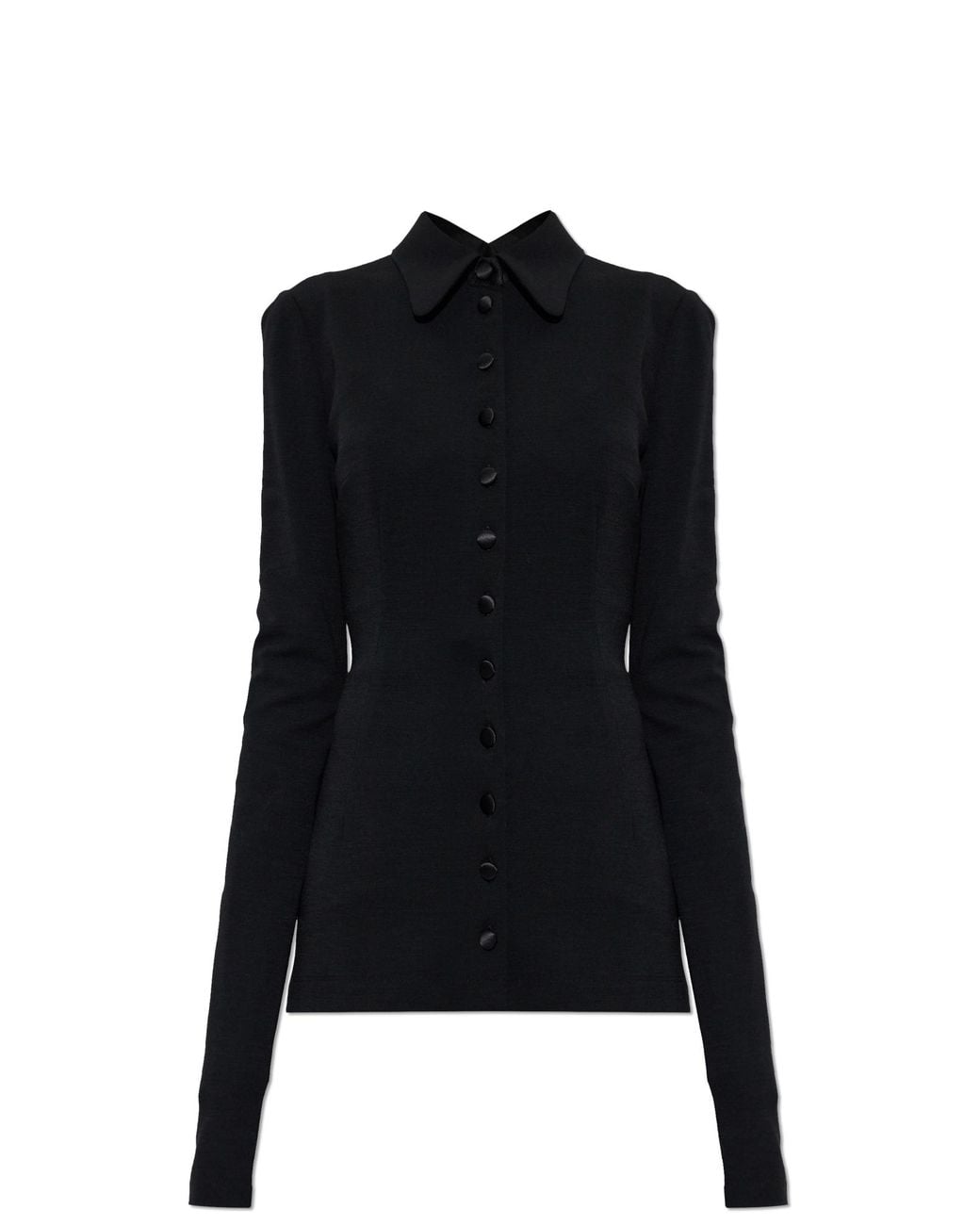 Dolce & Gabbana Black Fitted Wool Shirt