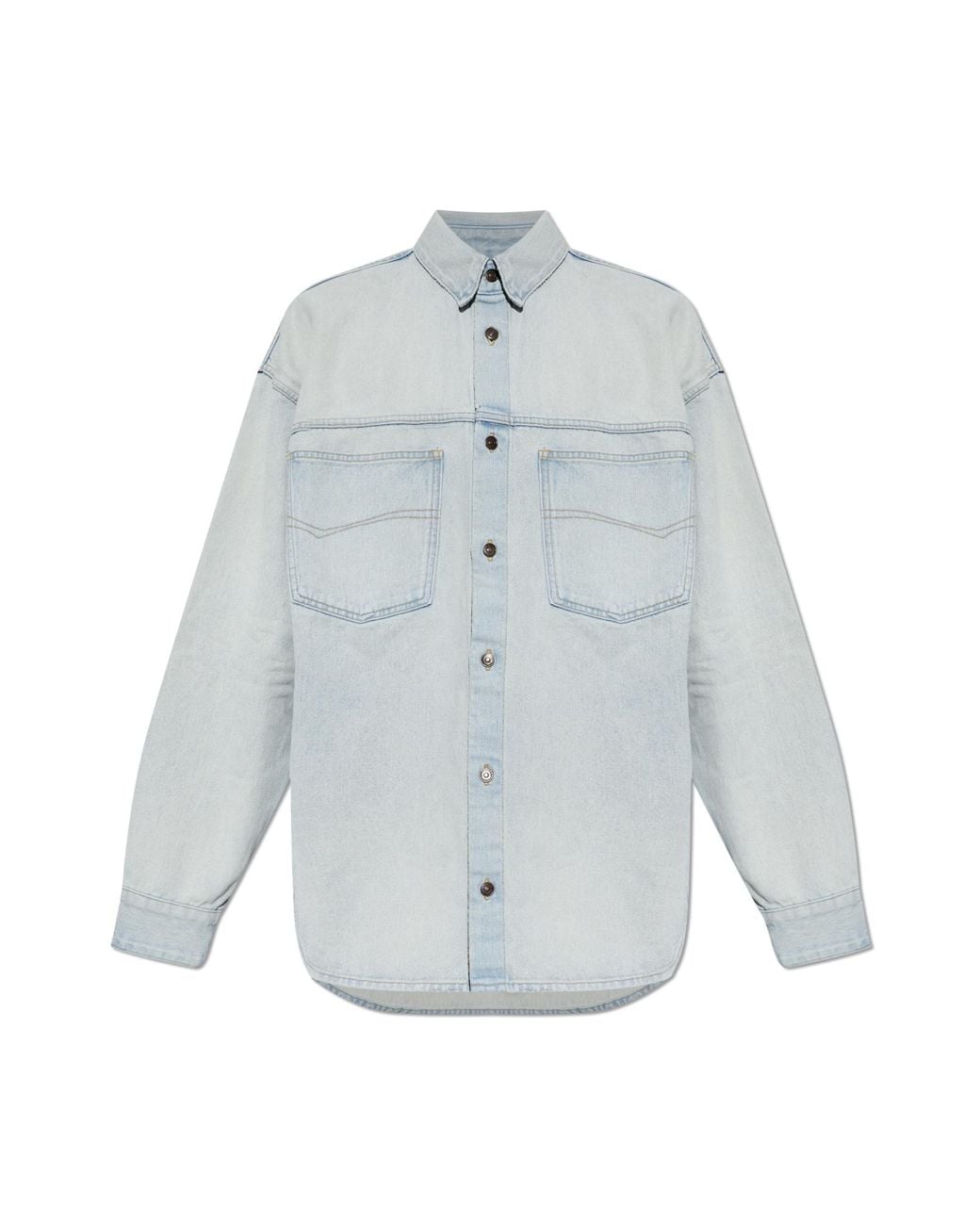 Balenciaga Blue 'Oversize' Denim Shirt for men
