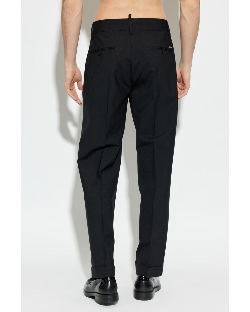 DSquared² Black Wool Trousers for men