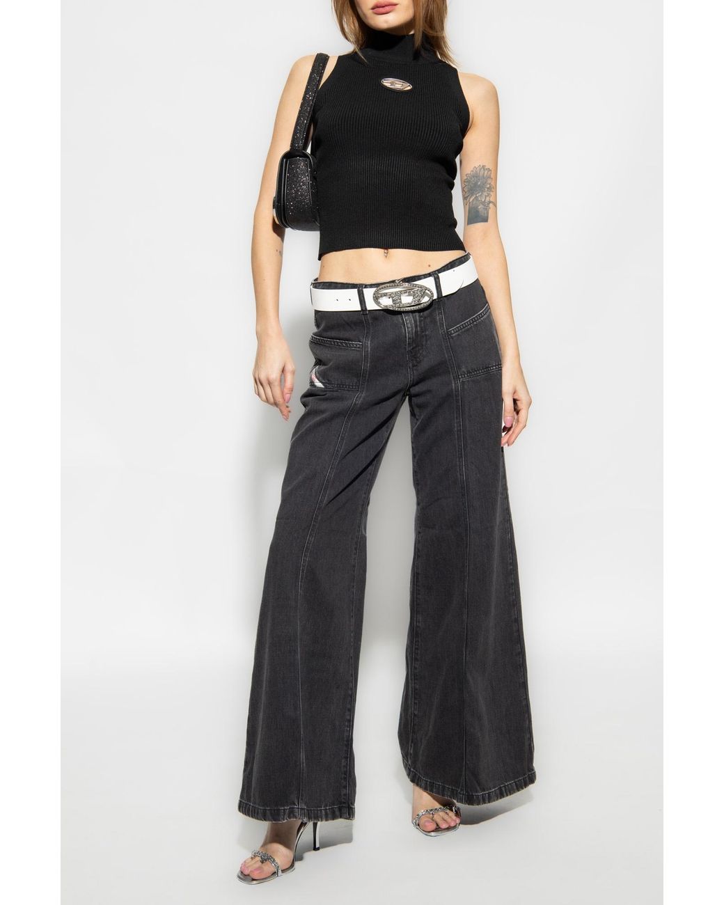 DIESEL Black D-akii 068hn Flared Bootcut Jeans