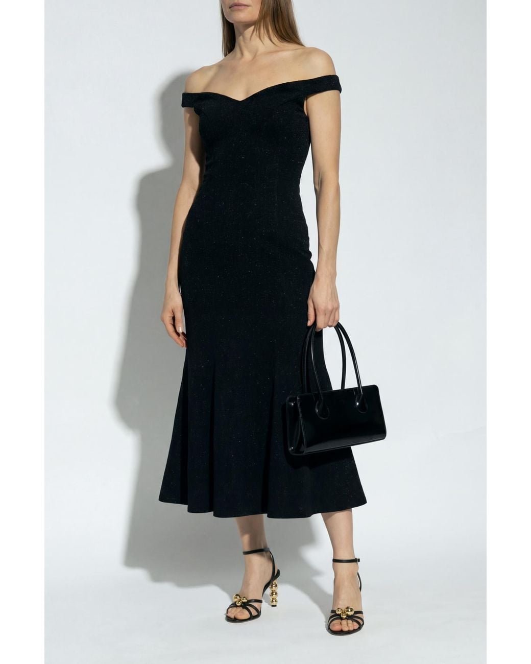 Self-Portrait Black Tweed Dress With Straps