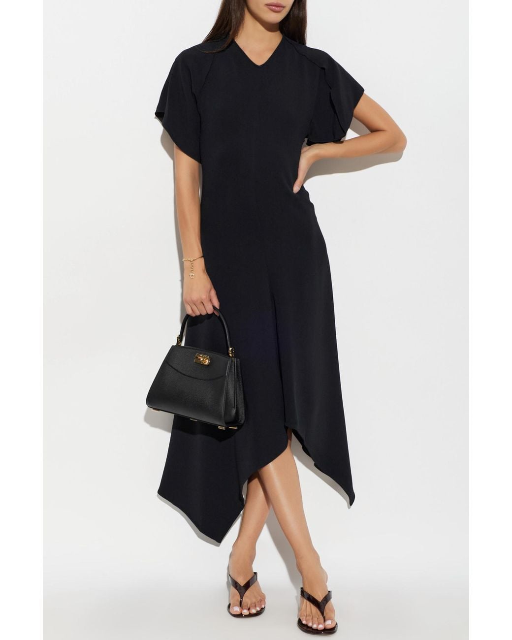 Victoria Beckham Black Asymmetric Dress