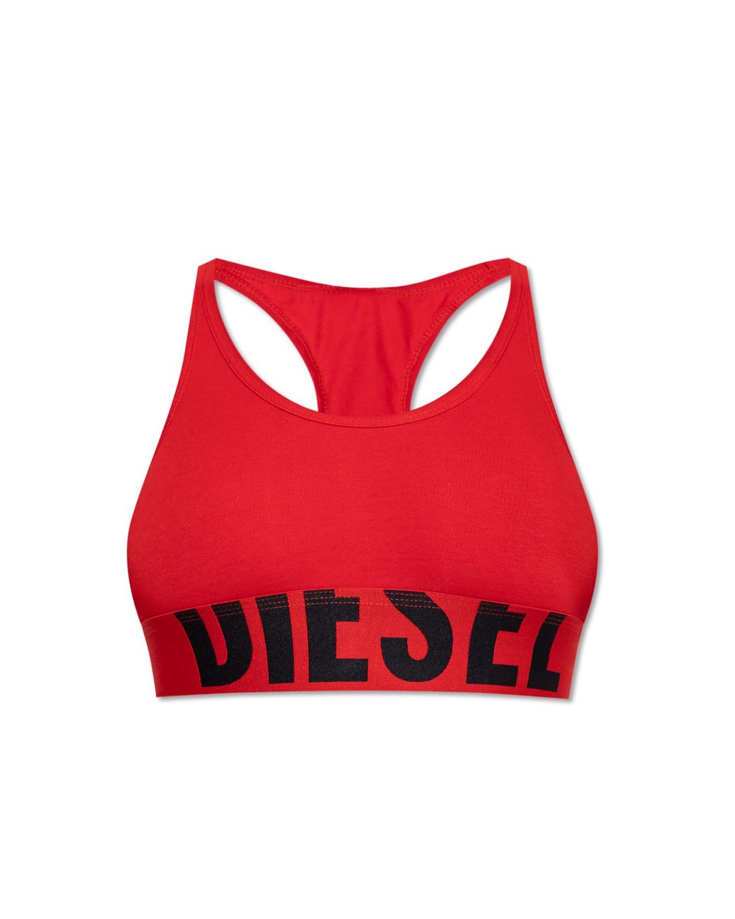 DIESEL Red Bra Ufsb-Cotton-Race-Bralette