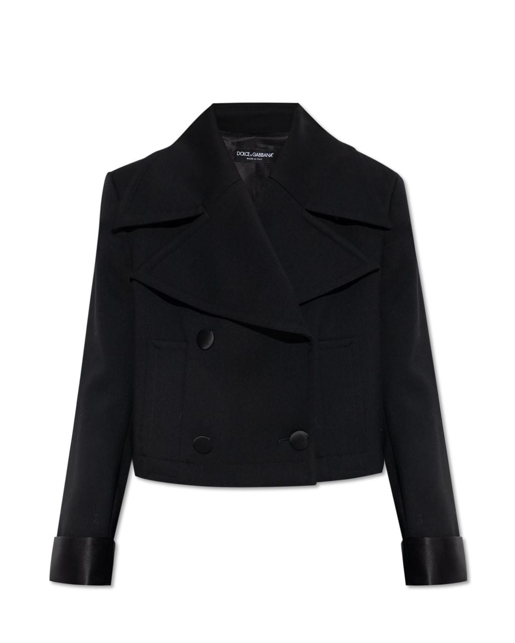Dolce & Gabbana Black Short Wool Coat
