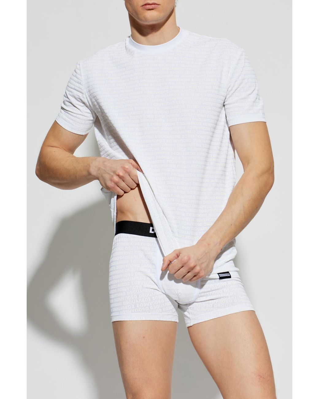 DSquared² White Underwear Set: T-Shirt And Boxers for men