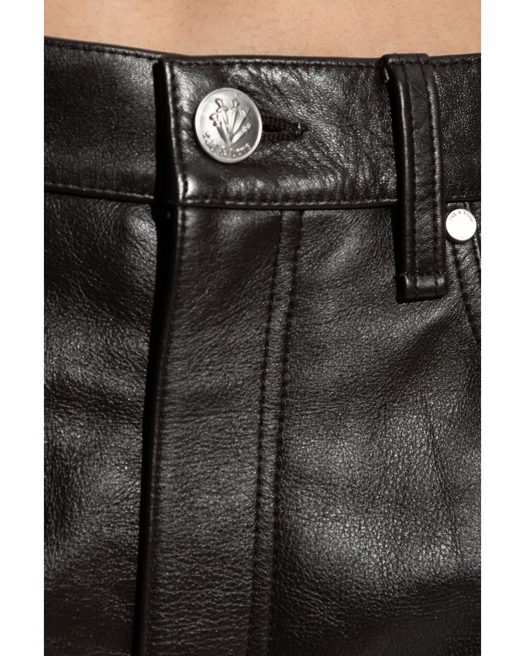 Rag & Bone Black Leather Trousers