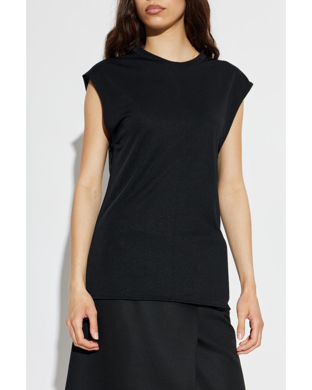 AMI Black Sleeveless Top
