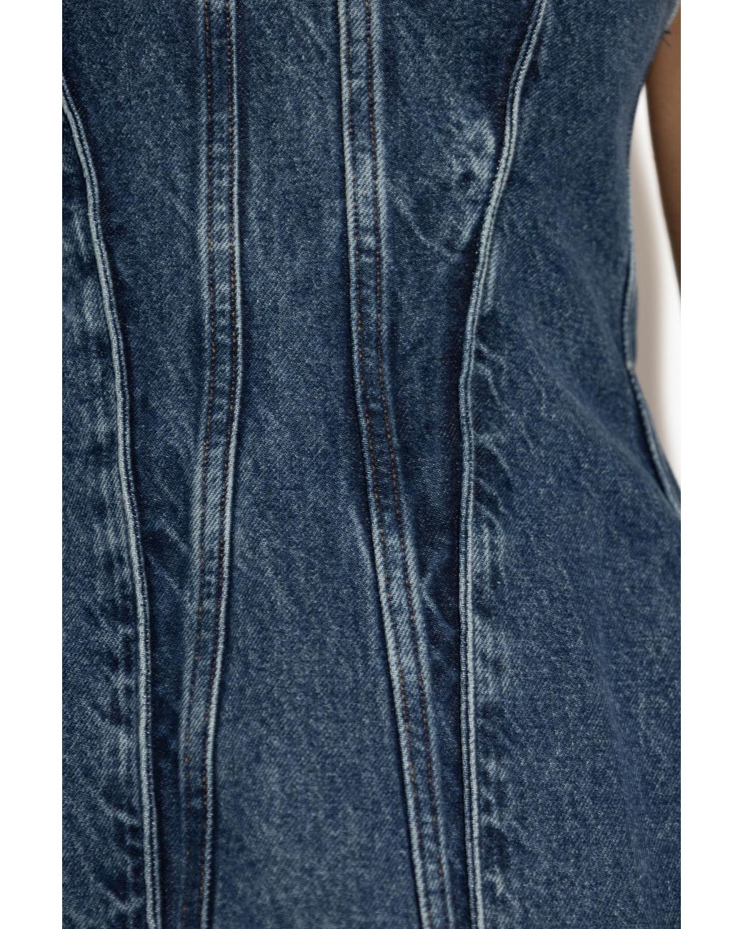 Agolde Blue Strapless Denim Top