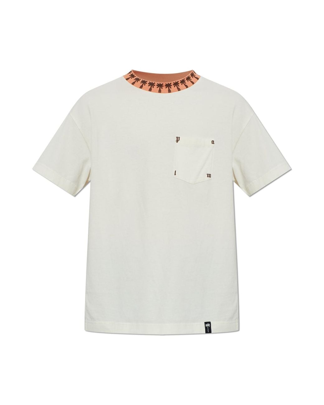 Palm Angels White T-Shirt With A Pocket for men