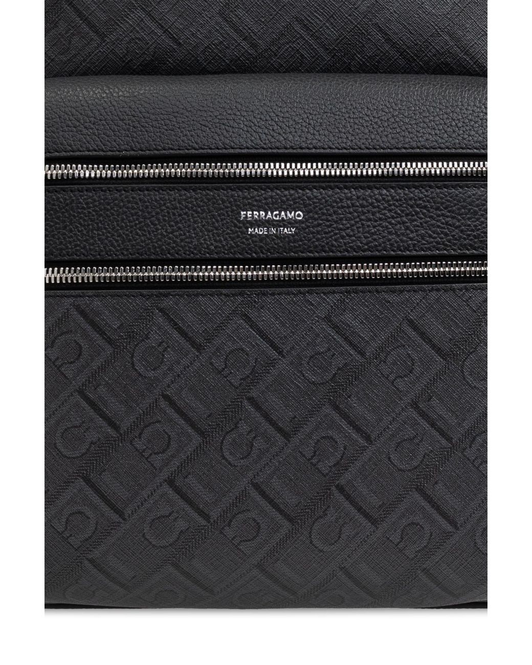 Ferragamo Black Backpack With Monogram for men