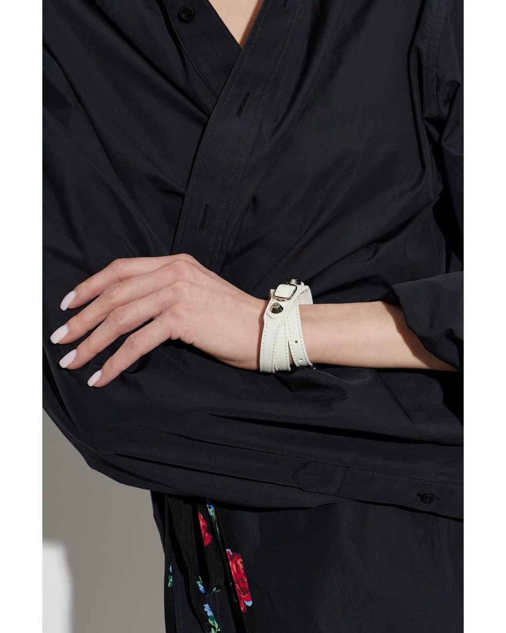 Balenciaga White Leather Bracelet
