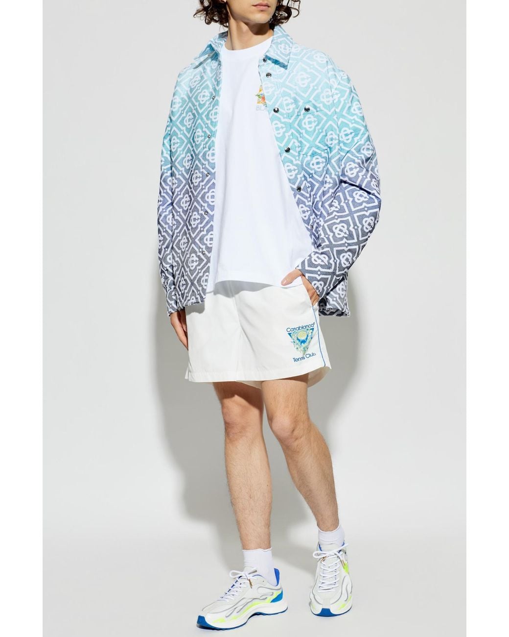 Casablanca White Logo Shorts for men