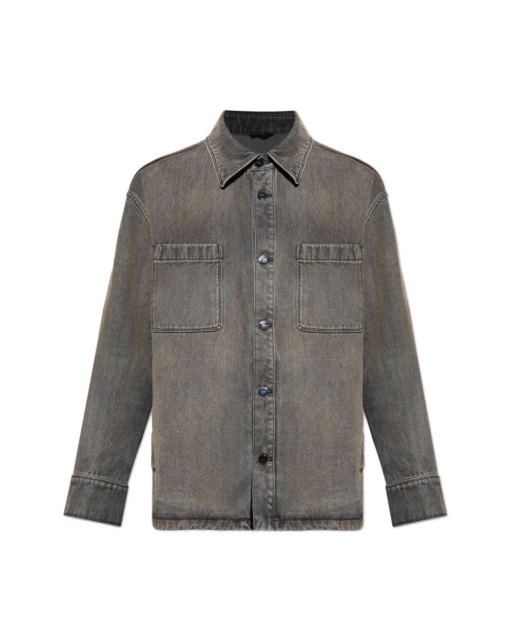 Fendi Gray Denim Jacket With 'Vintage' Effect for men