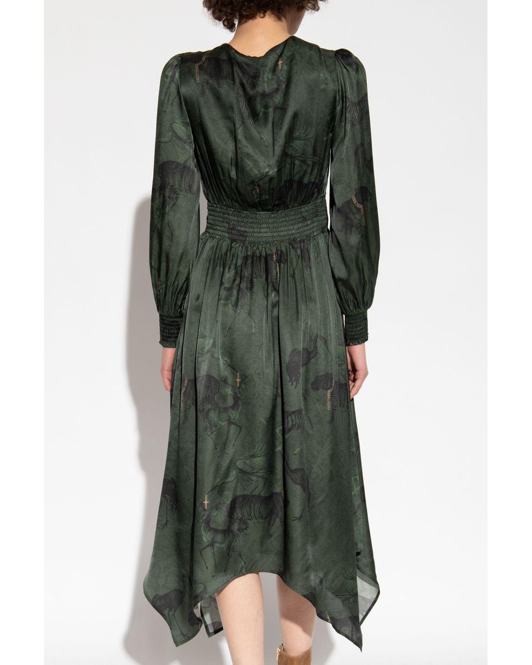 AllSaints 'estelle' Satin Dress in Green | Lyst