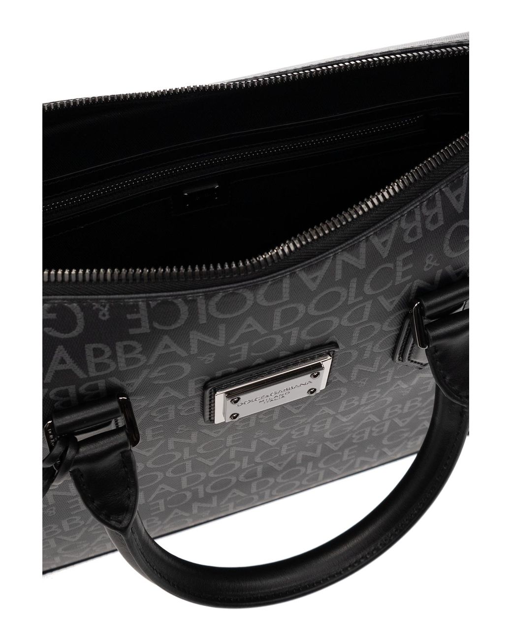Dolce & Gabbana Black Monogrammed Briefcase for men