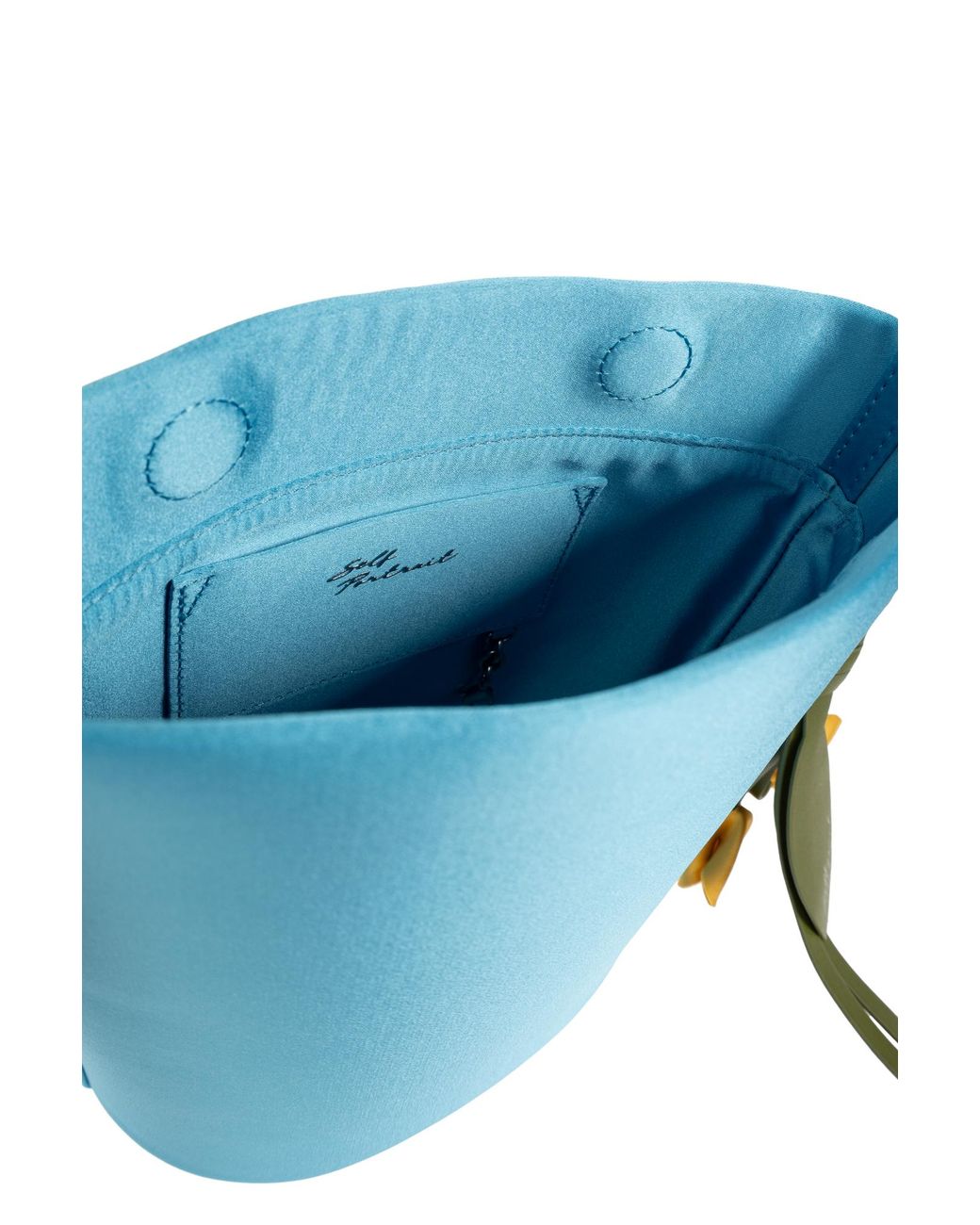 Self-Portrait Blue Satin Bag With Keychain