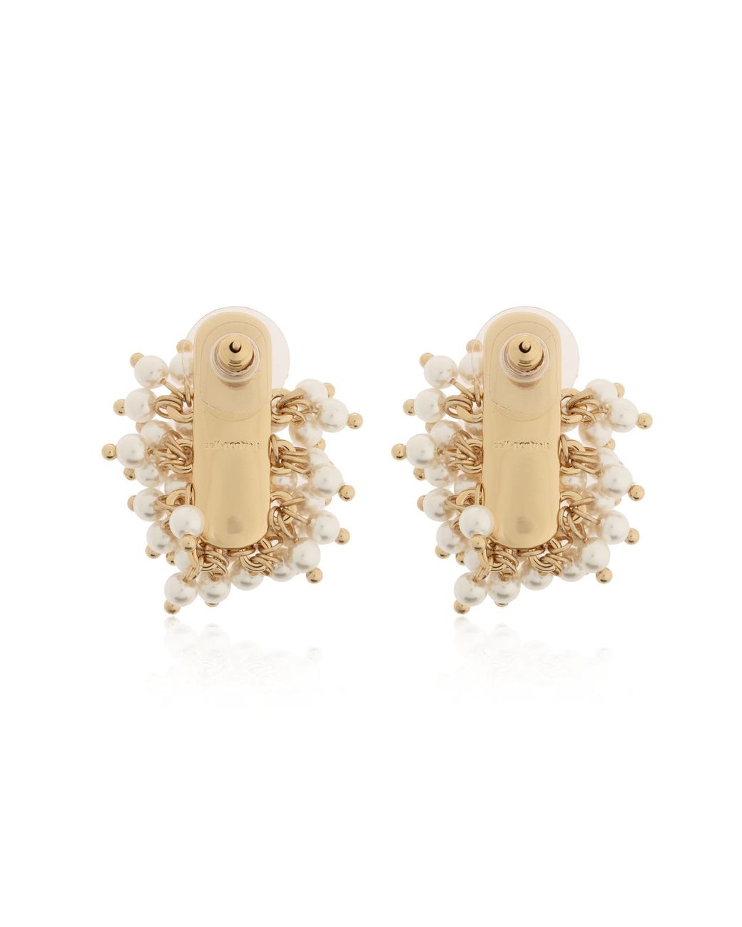 Self-Portrait Natural Earrings With Glass Pearls