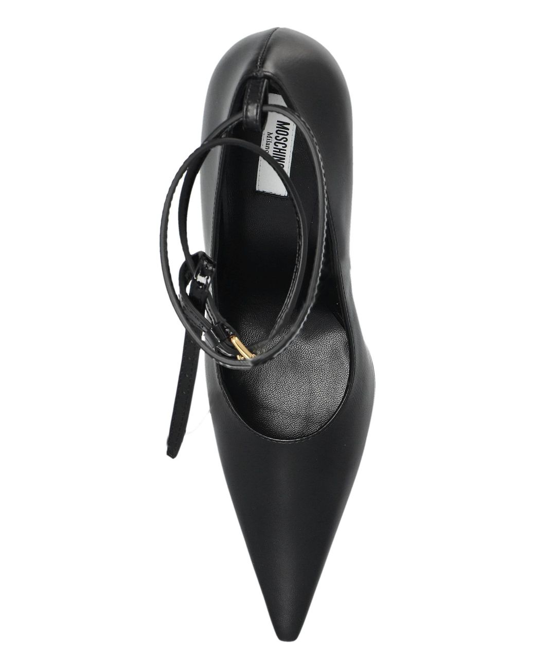Moschino Black Leather Stilettos
