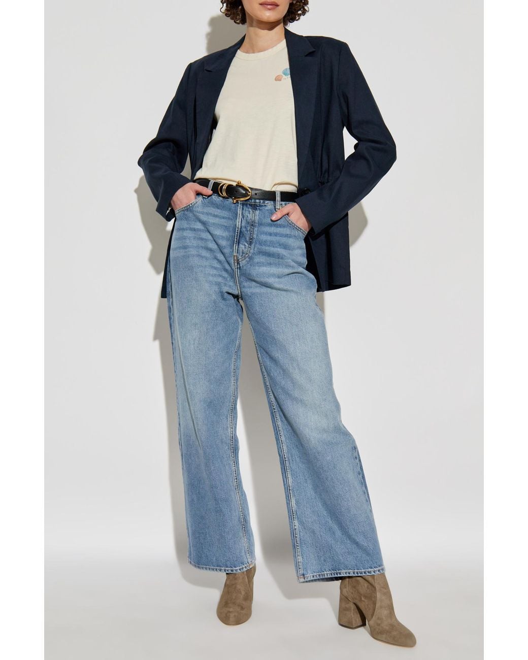 Rag & Bone Blue Blazer With Open Lapels