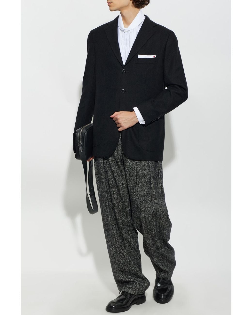 Kiton Black Cashmere Blazer for men