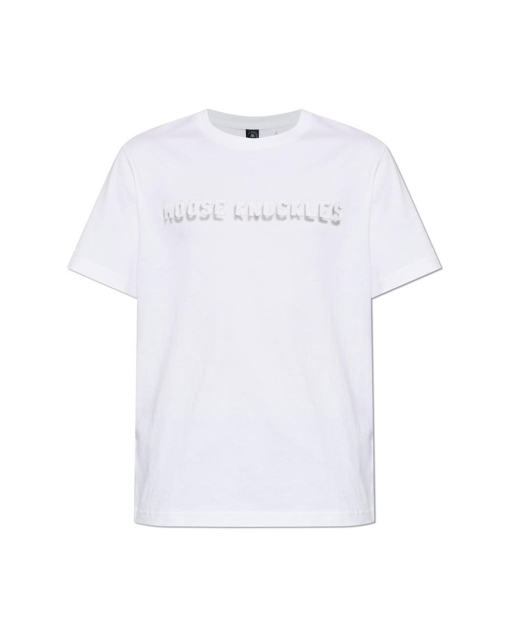 Moose Knuckles White T-Shirt With Printed Logo for men