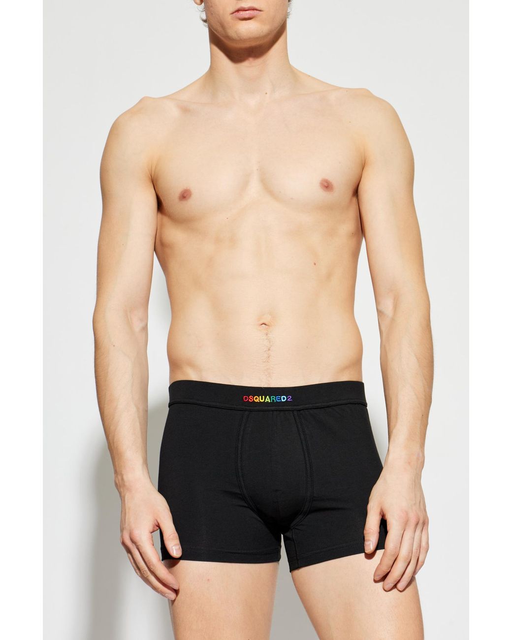 DSquared² Black Cotton Boxers With Logo for men