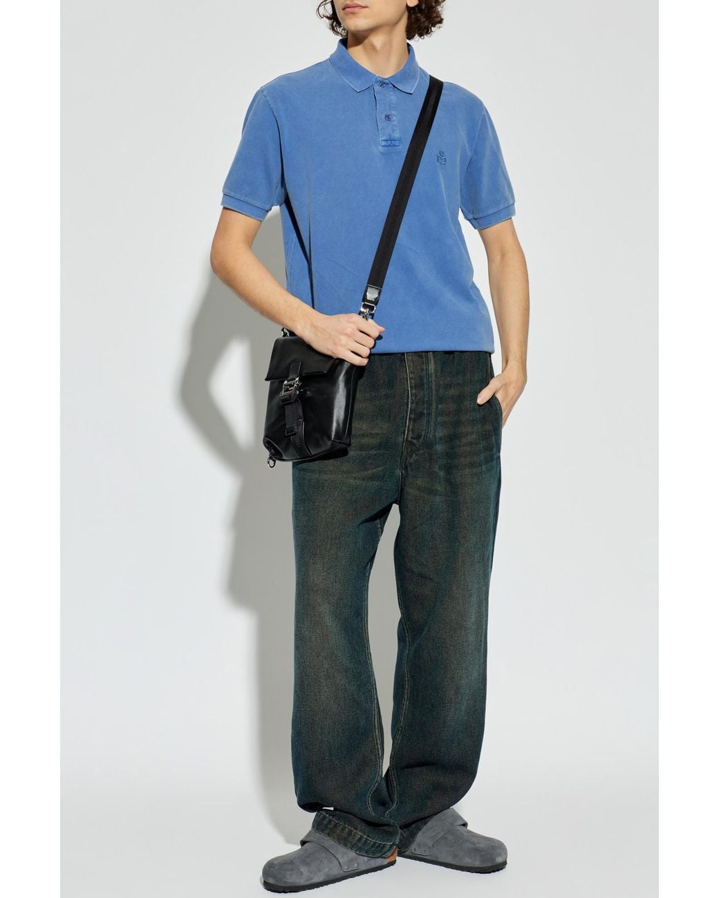 Isabel Marant Blue Polo 'Afko' for men