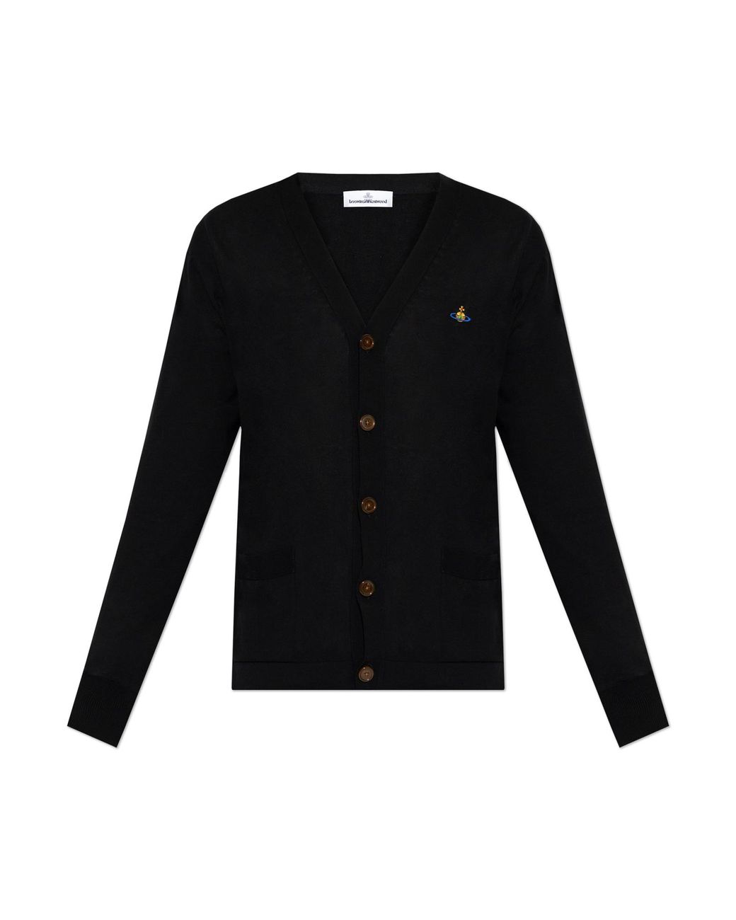 Vivienne Westwood Black Cardigan With Logo Patch for men