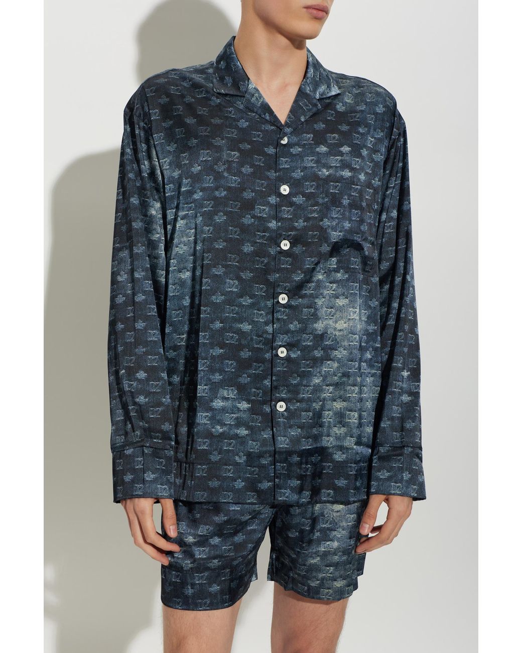 DSquared² Blue Loose, Shirt-Style Pajama Top for men
