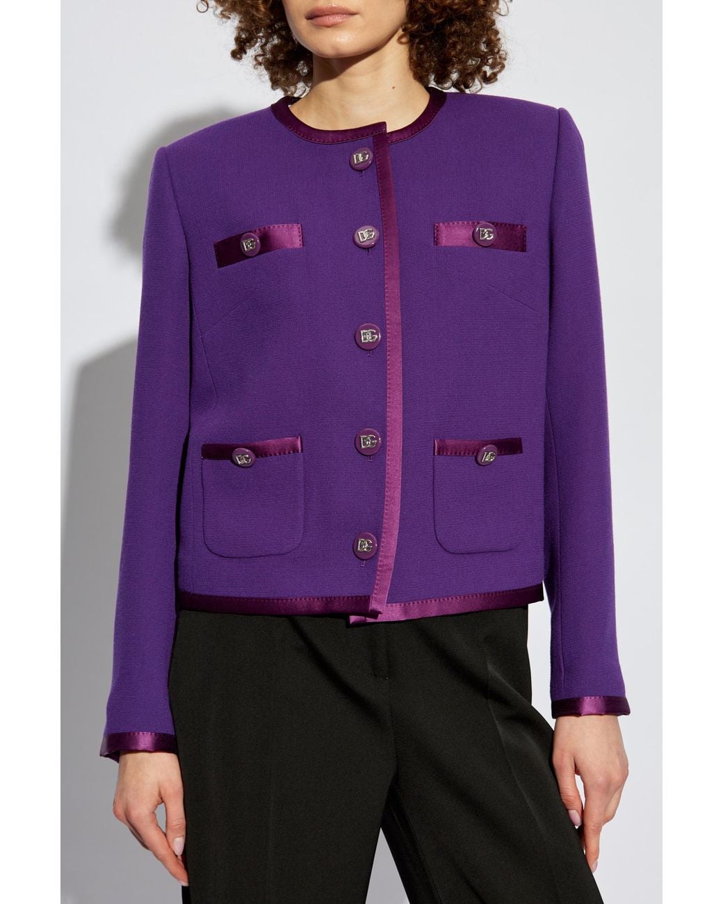 Dolce & Gabbana Purple Wool Blazer