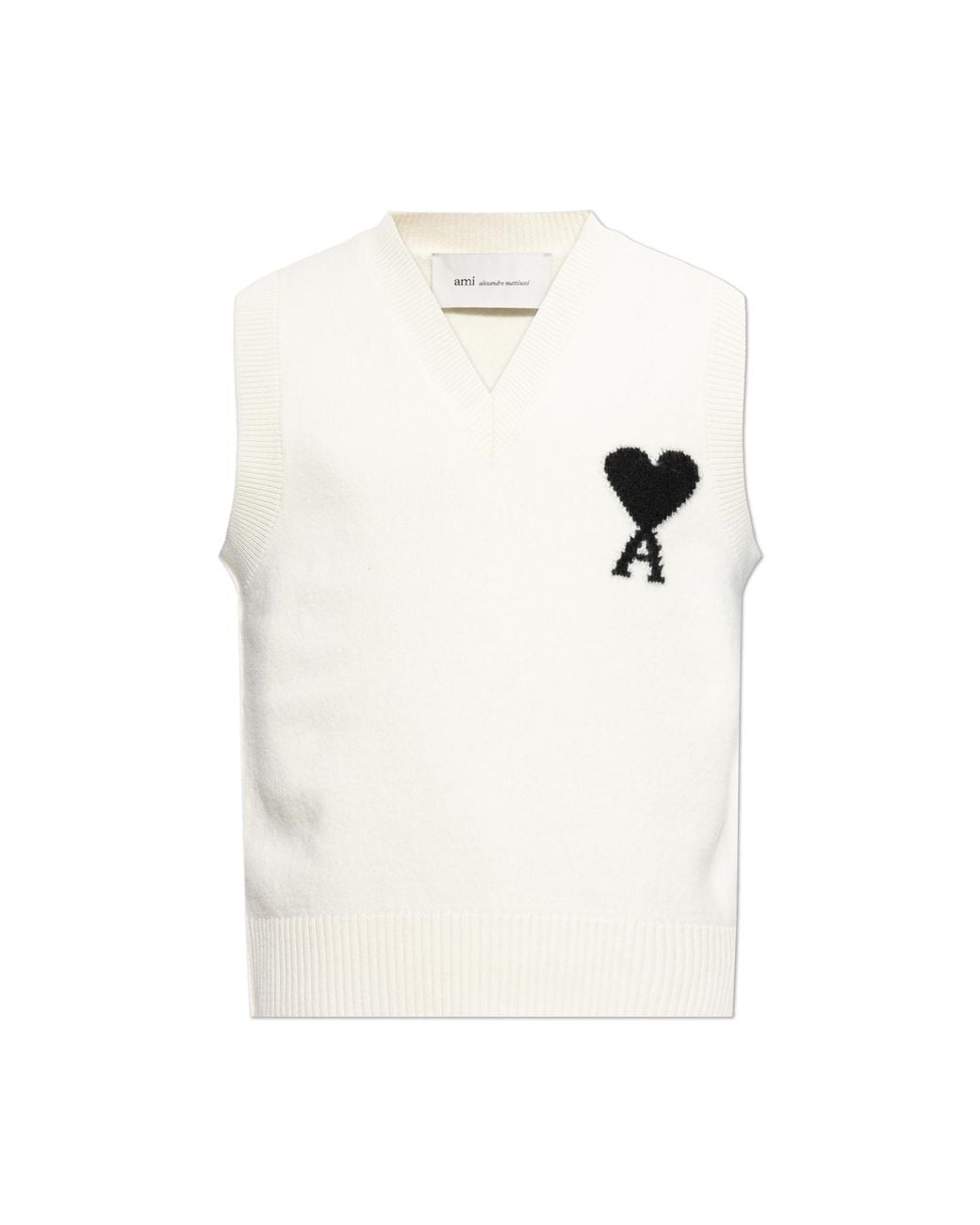 AMI White Wool Vest for men