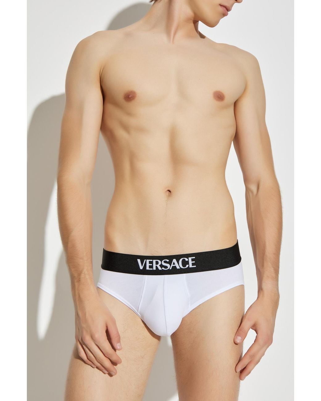 Versace White Three-Pack Briefs With Logo for men