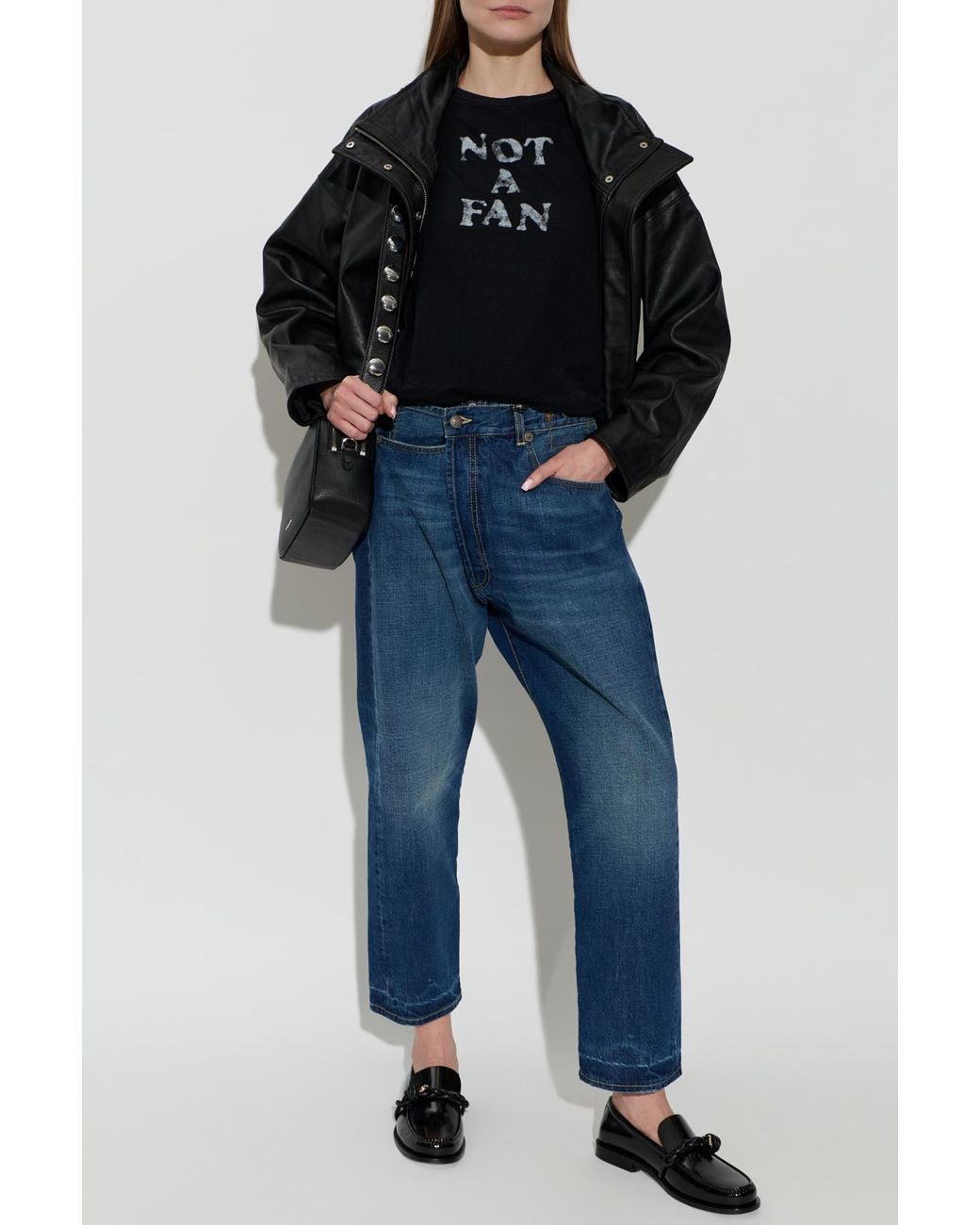 R13 Black T-Shirt With Print