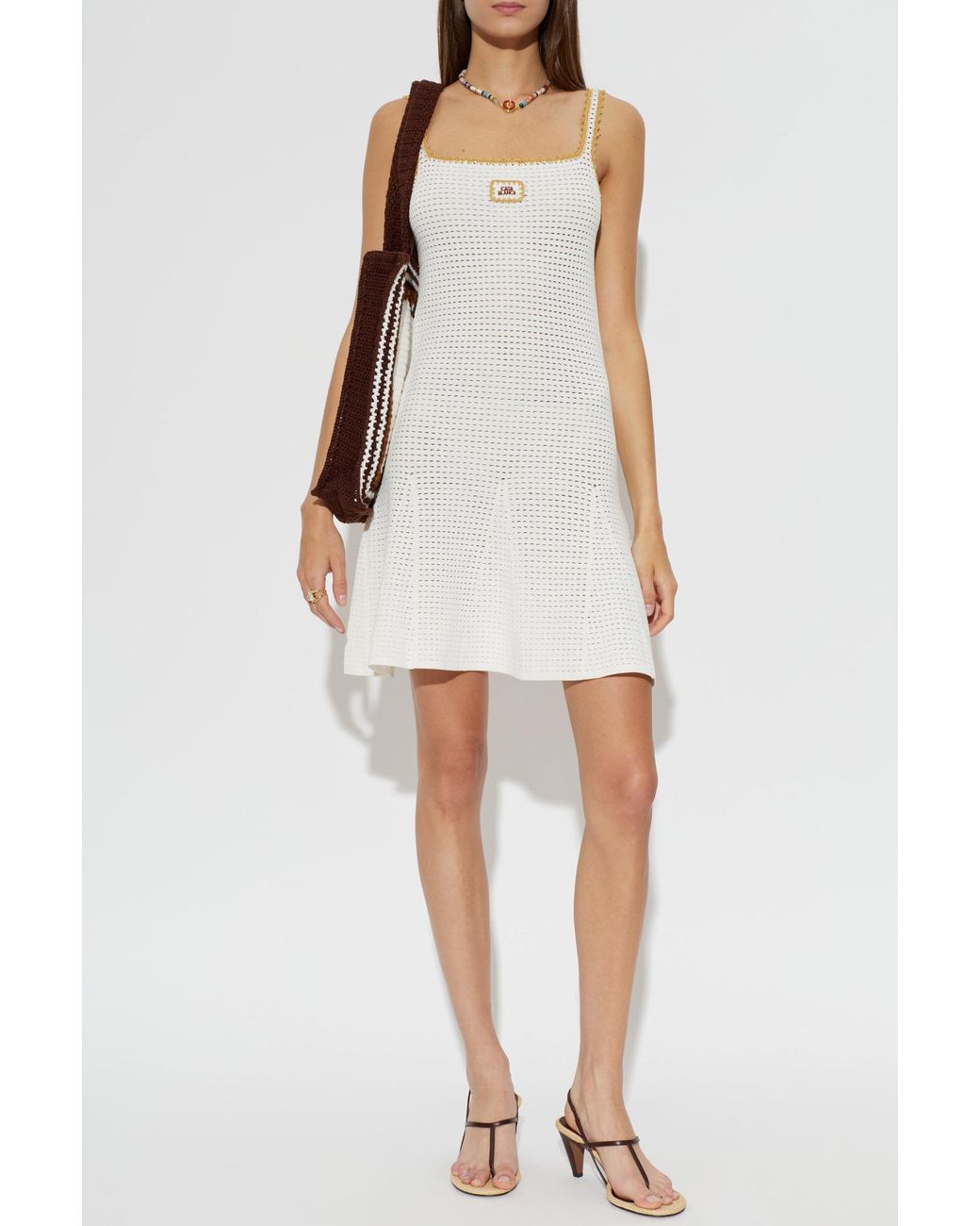 Casablanca White Short Dress With Straps