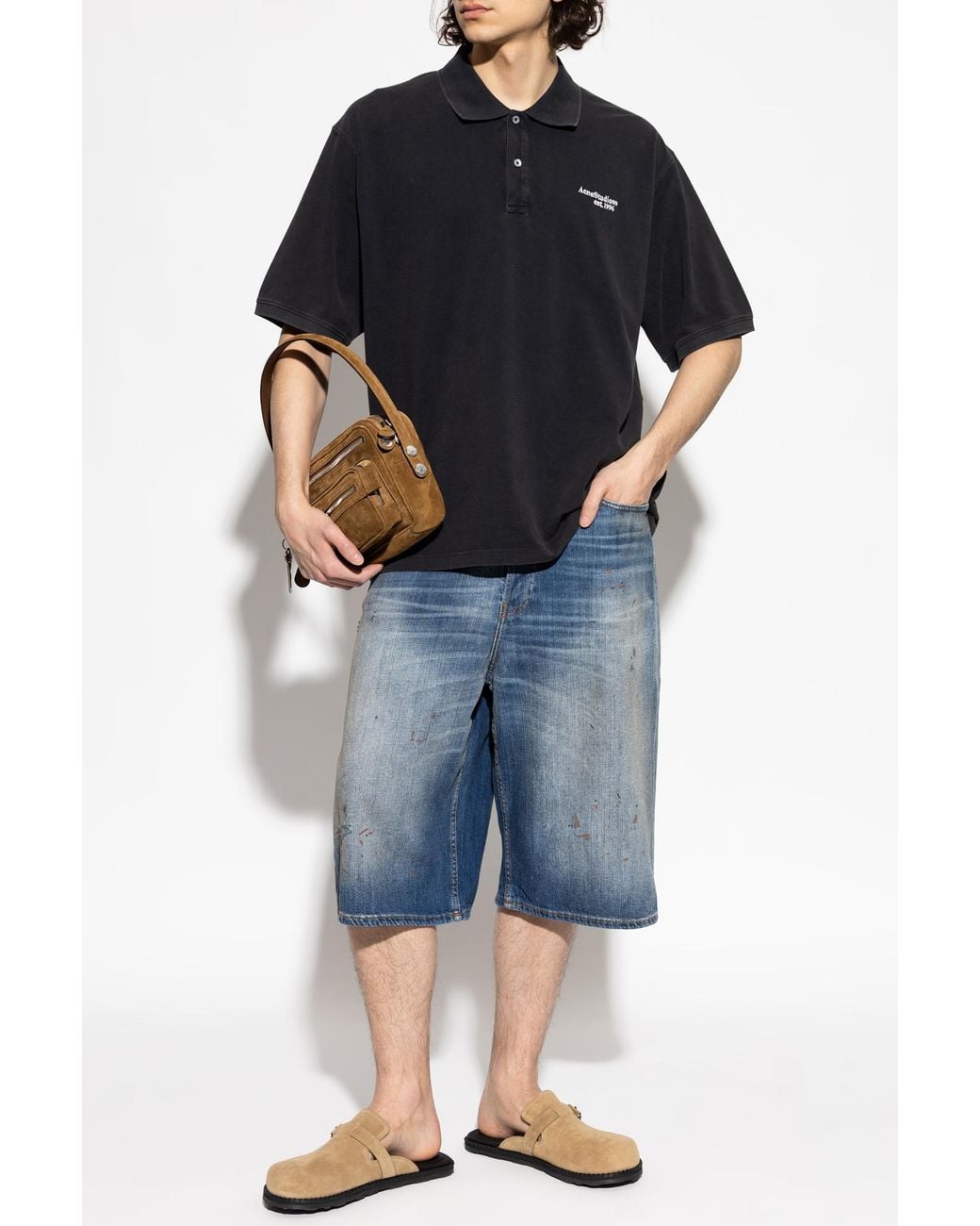 Acne Blue Denim Shorts for men