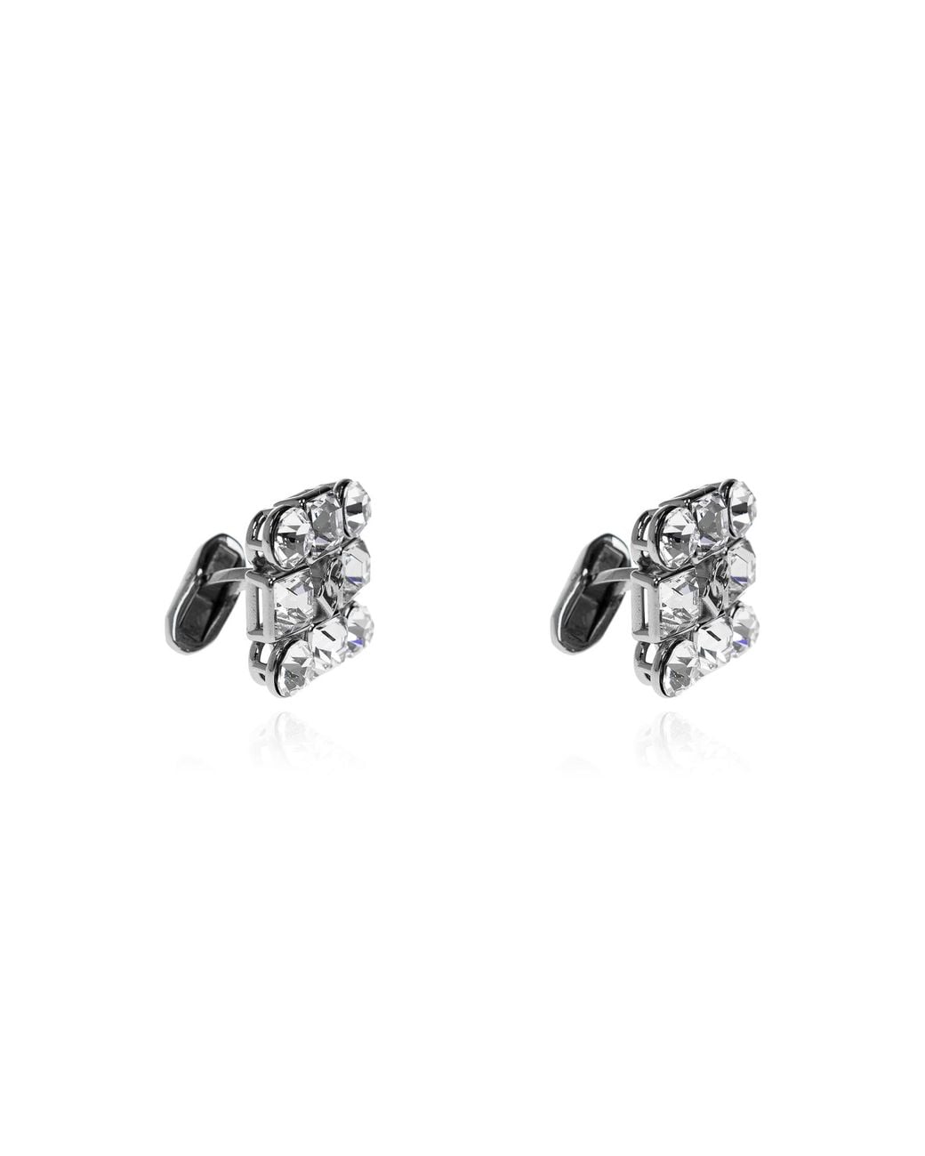 Dolce & Gabbana Metallic Crystal-Embellished Cufflinks for men