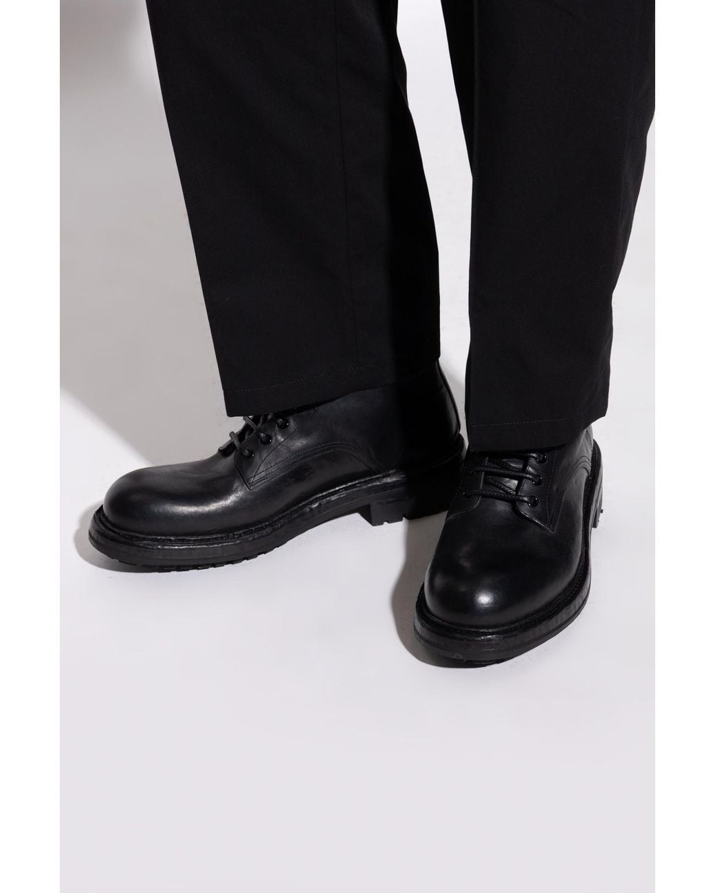Dolce & Gabbana Black Leather Ankle Boots for men