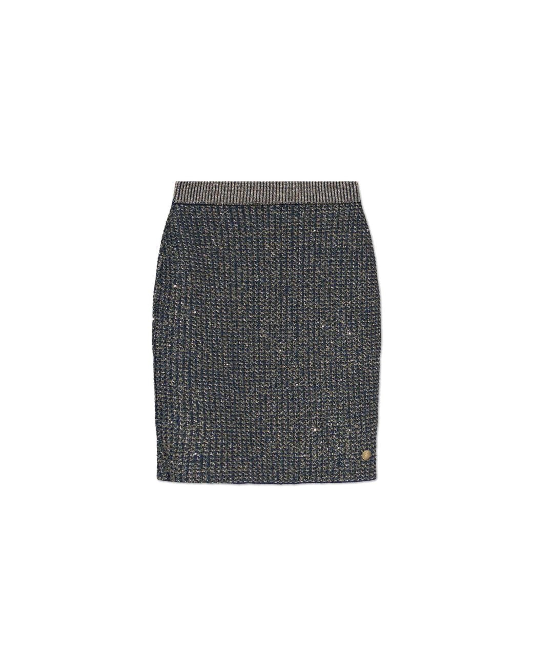Balmain Black Skirt With Lurex Thread And Shimmering Sequins