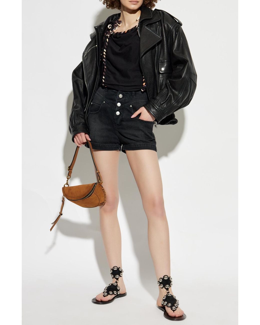 Isabel Marant Black Denim Shorts Jovany
